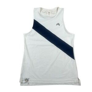 Tracksmith Van Cortlandt Singlet Womens Medium White Navy Sash Running Tank Top